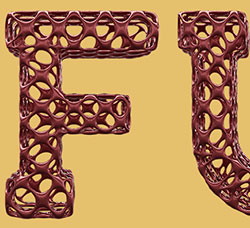 不错的3D网眼SVG英文字体：Futuro 3D Color SVG Font